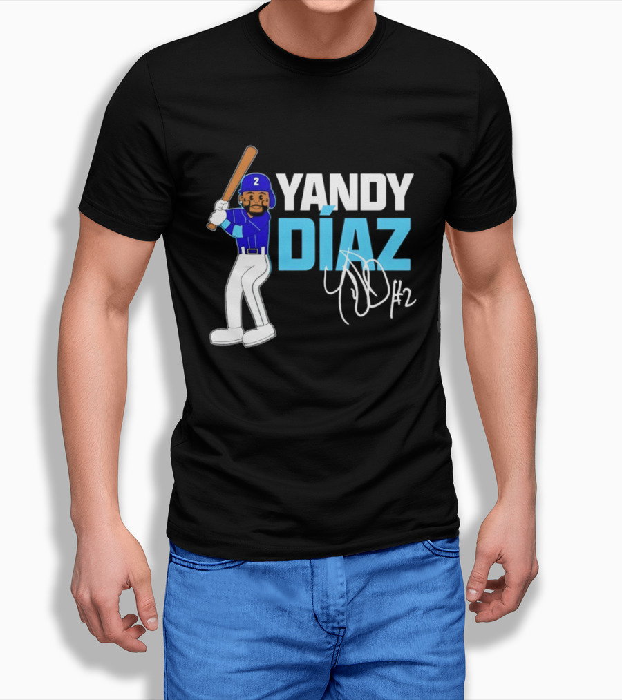 Yandy Diaz Tampa Bay Rays 2026 ALCS Cartoon Player Number 2 T-Shirt