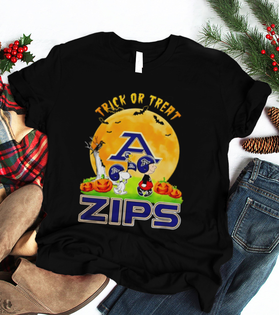 Akron Zips Peanuts Trick Or Treat Halloween Abbey Road 2026 T-Shirt