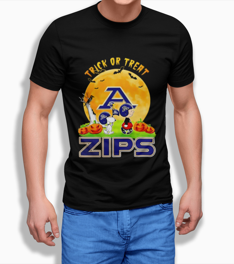 Akron Zips Peanuts Trick Or Treat Halloween Abbey Road 2026 T-Shirt