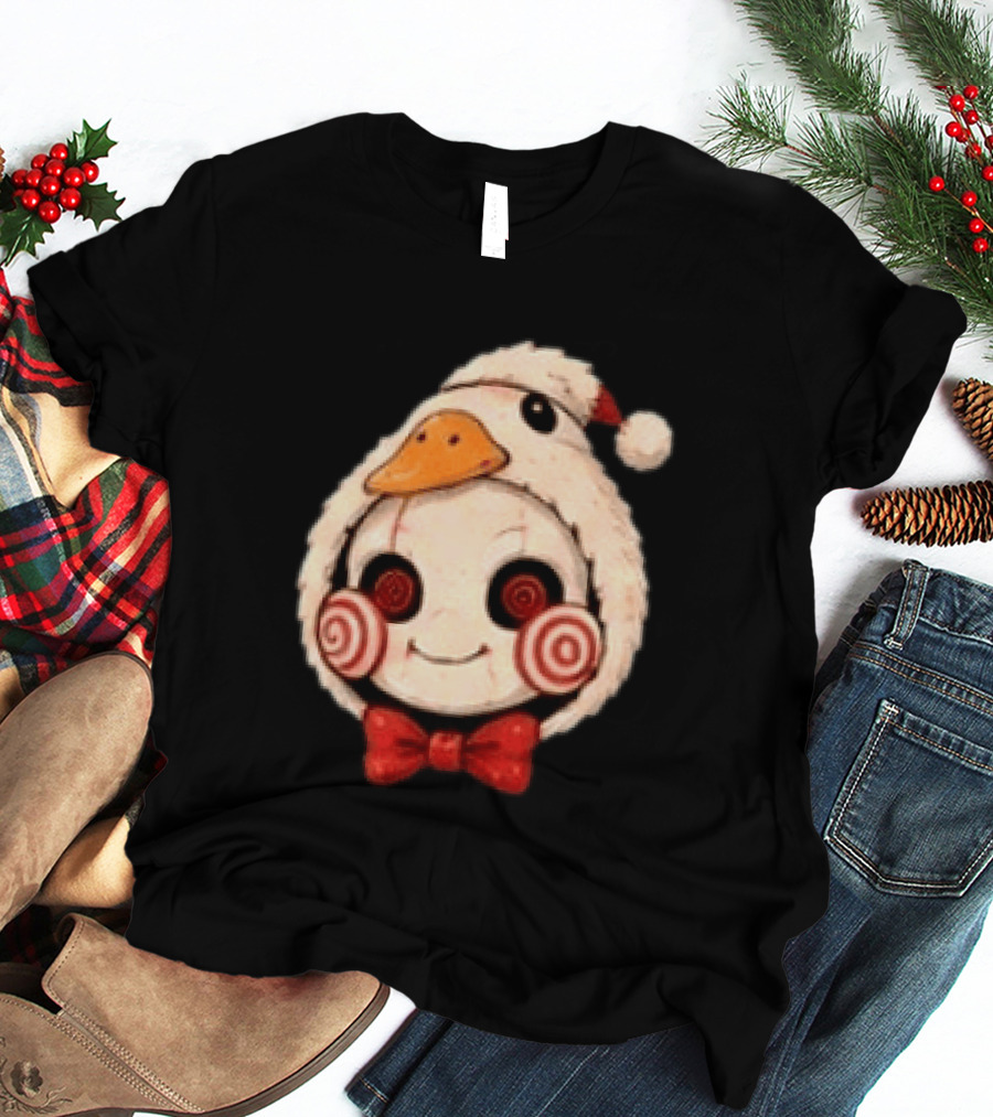 Jigsaw I Want To Play A Game With Cookies Christmas Santa Chicken Costume T-Shirt