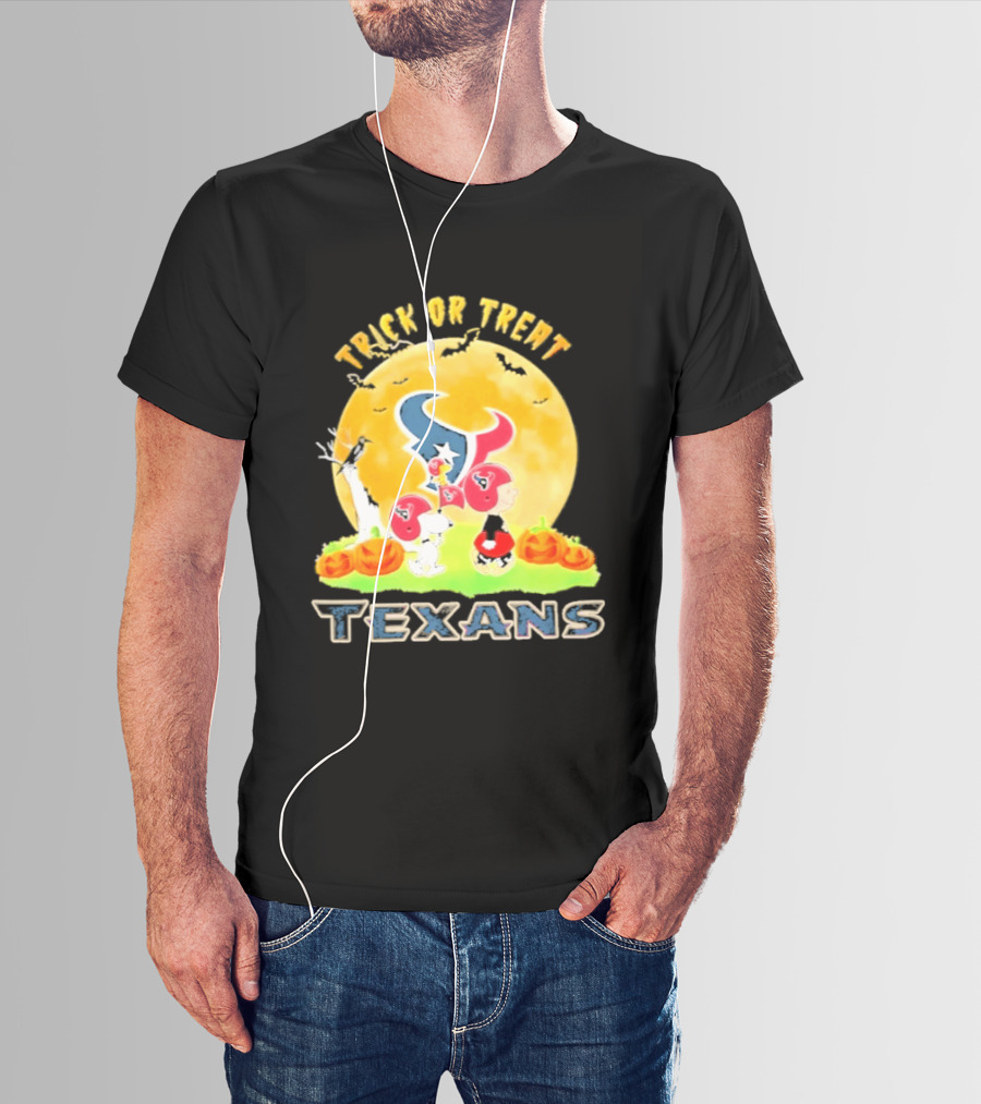 Trick Or Treat Houston Texans Peanuts Halloween Abbey Road 2026 T-Shirt