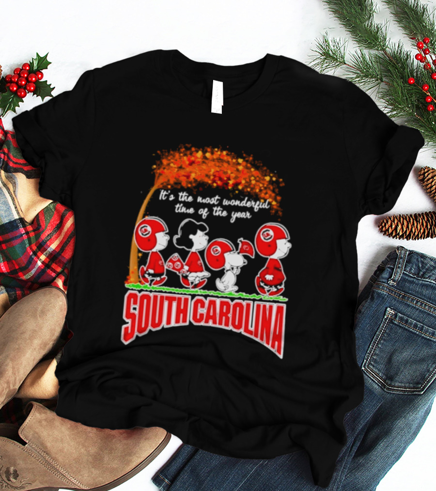 Peanuts South Carolina Gamecocks Most Wonderful Time Of The Year 2026 Football T-Shirt