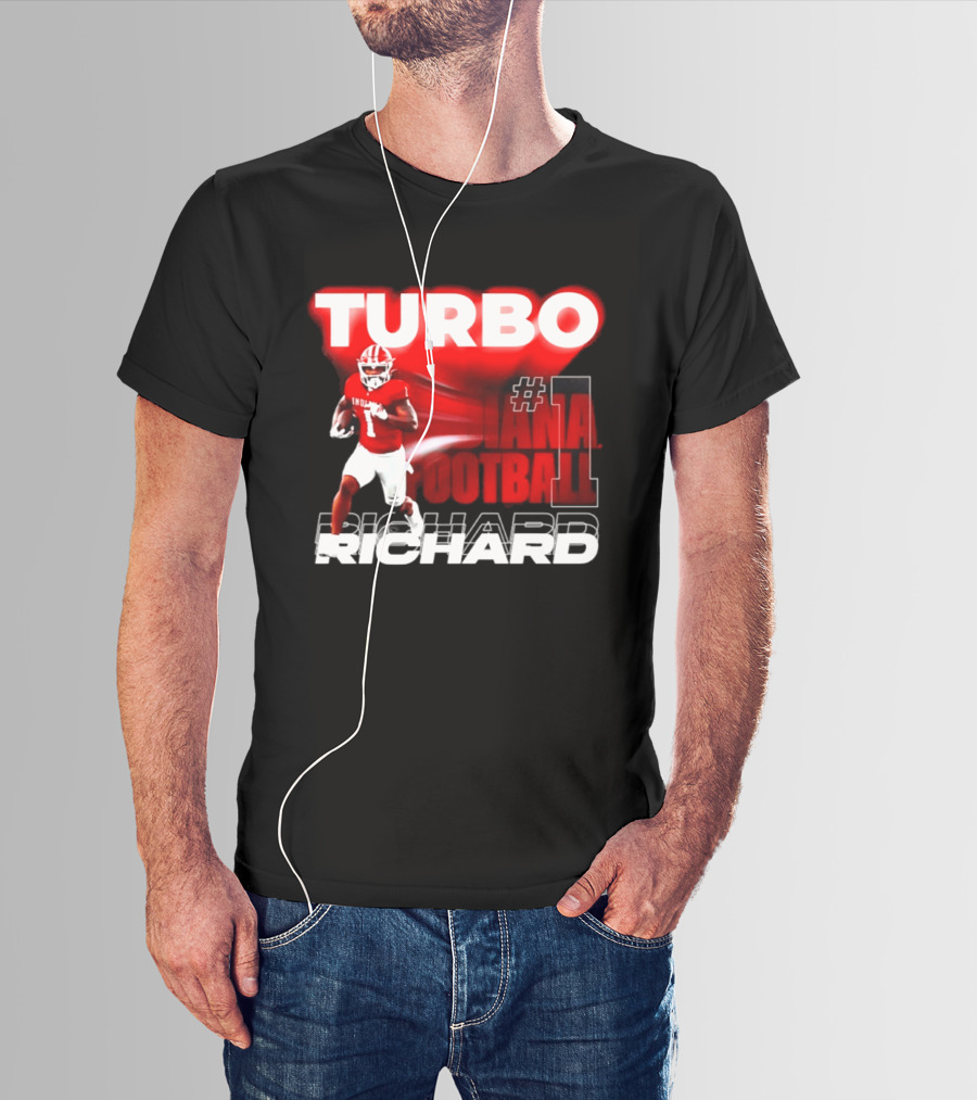 Indiana Hoosiers Turbo Richard #1 Football NCAA 2026 T-Shirt