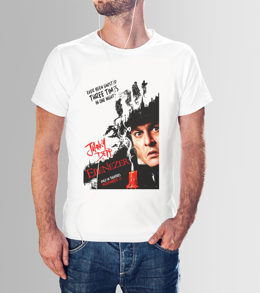 Johnny Depp Ebenezer Ghosted Three Times Movie In Theatres November 13 T-Shirt