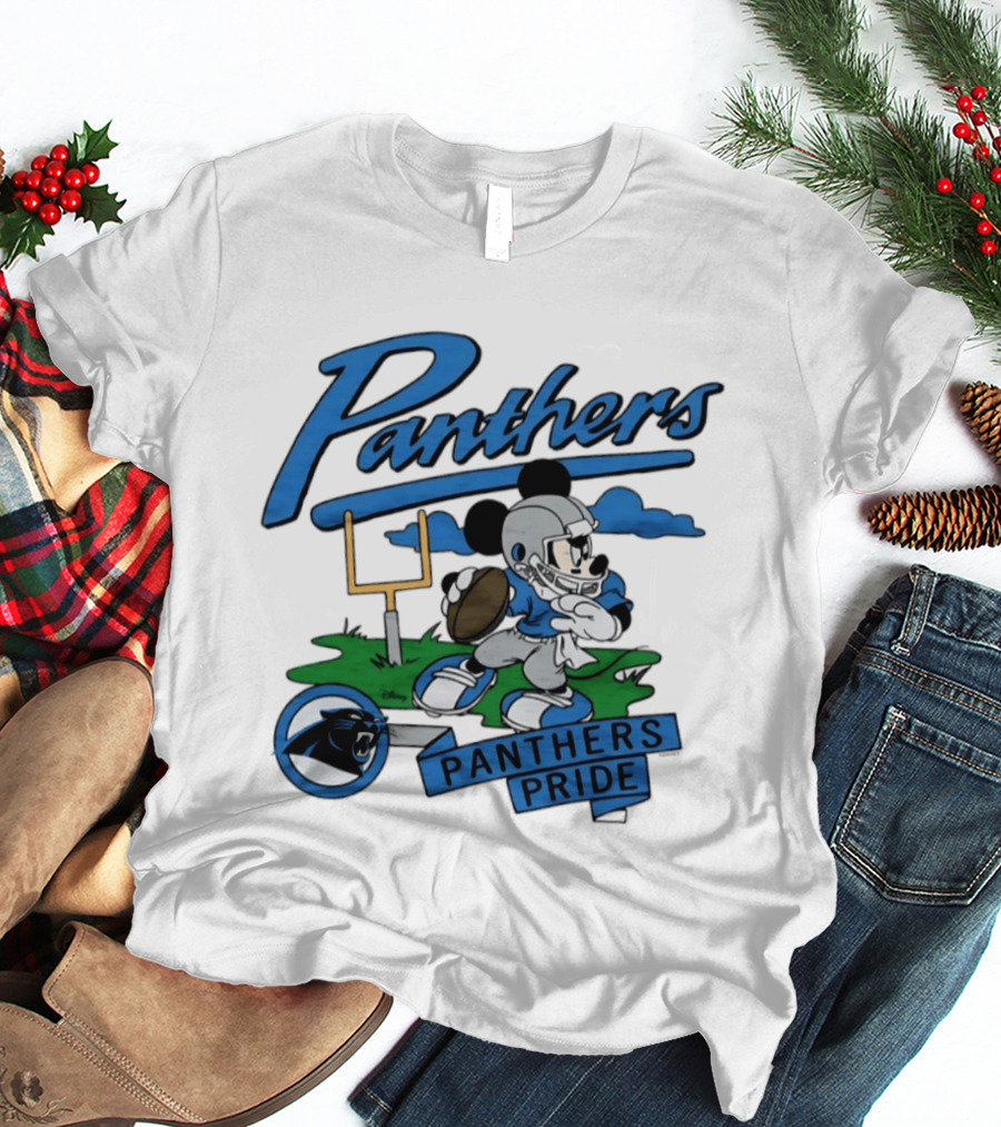 Panthers Pride Mickey Mouse Football Carolina Panthers Disney Collaboration T-Shirt
