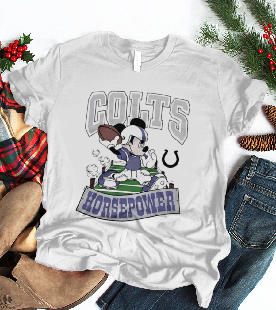 Mickey Mouse Colts Horsepower 2026 Football Disney X Indianapolis Collaboration T-Shirt