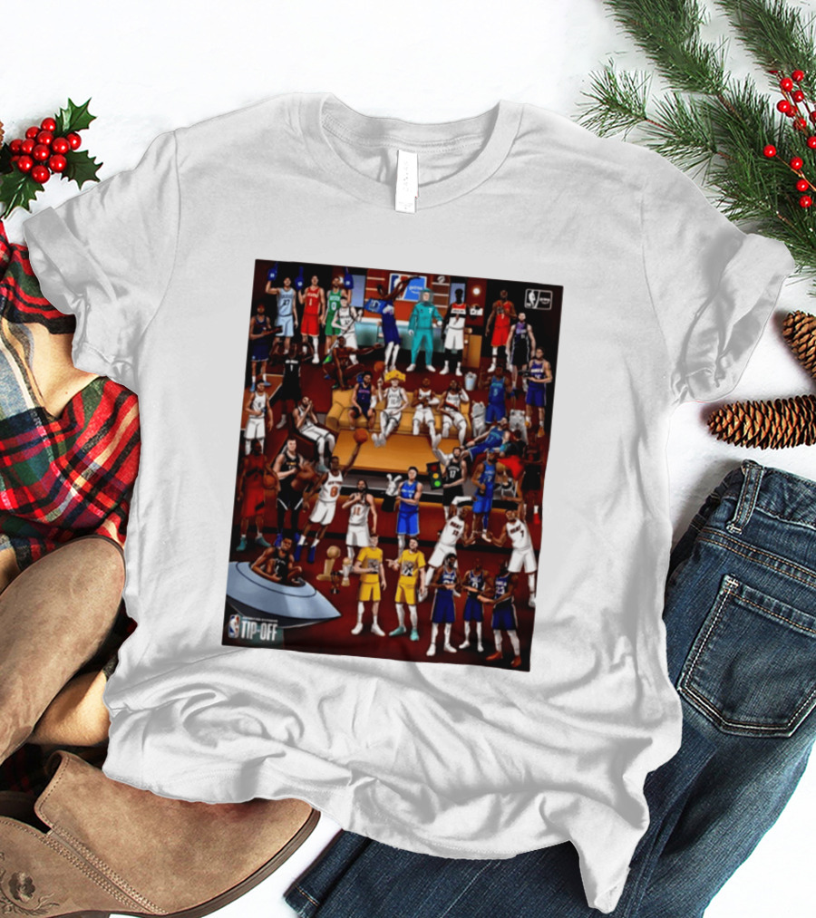 NBA 2026 2027 Season Tip Off Cartoon Players All Stars T-Shirt