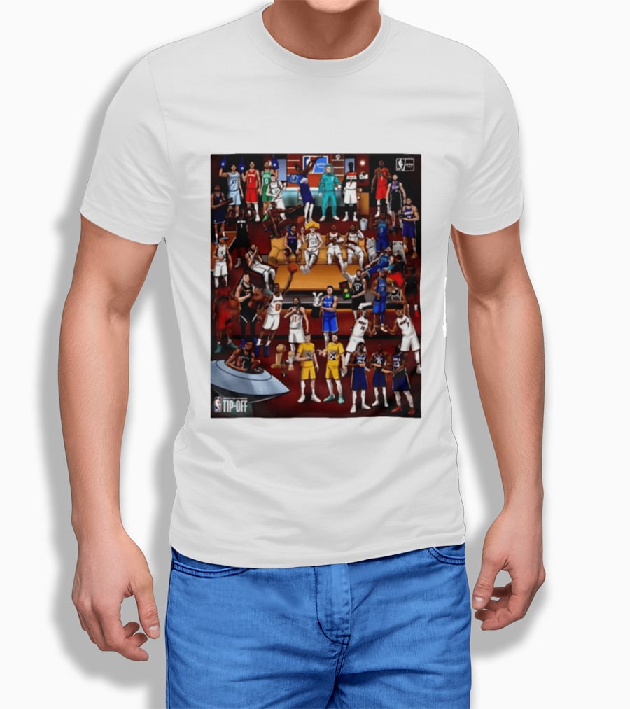 NBA 2026 2027 Season Tip Off Cartoon Players All Stars T-Shirt