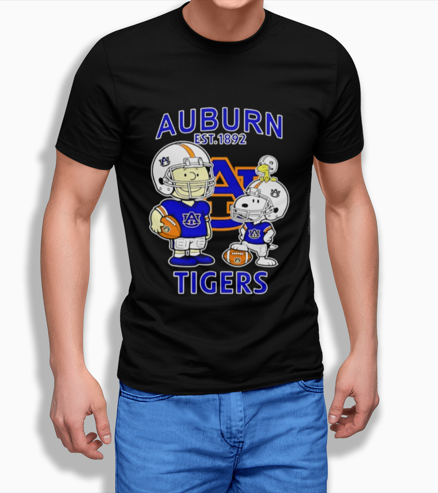 Auburn Tigers 1892 Football Snoopy Charlie Brown Woodstock T-Shirt