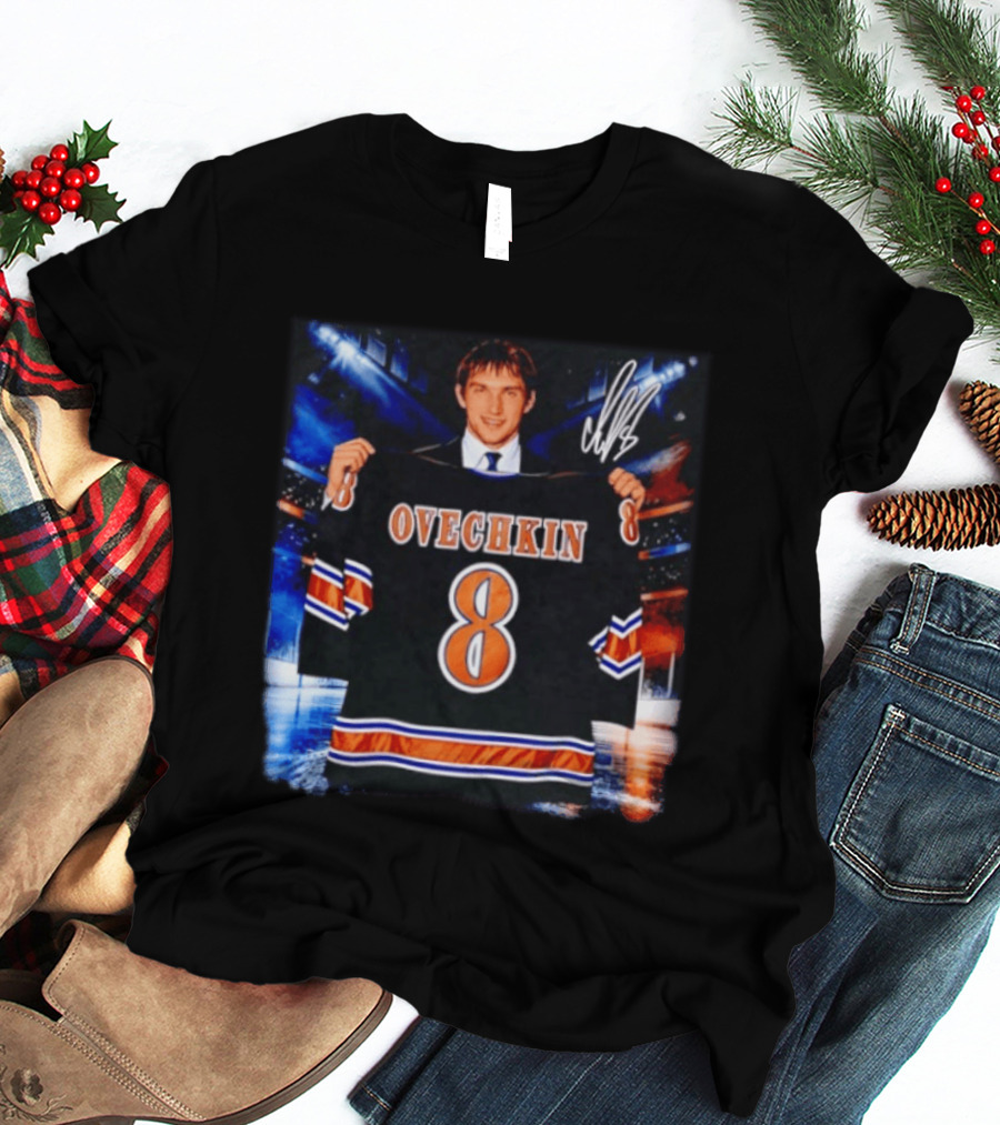 Ovechkin 8 Washington Capitals Rookie Jersey Signature T-Shirt