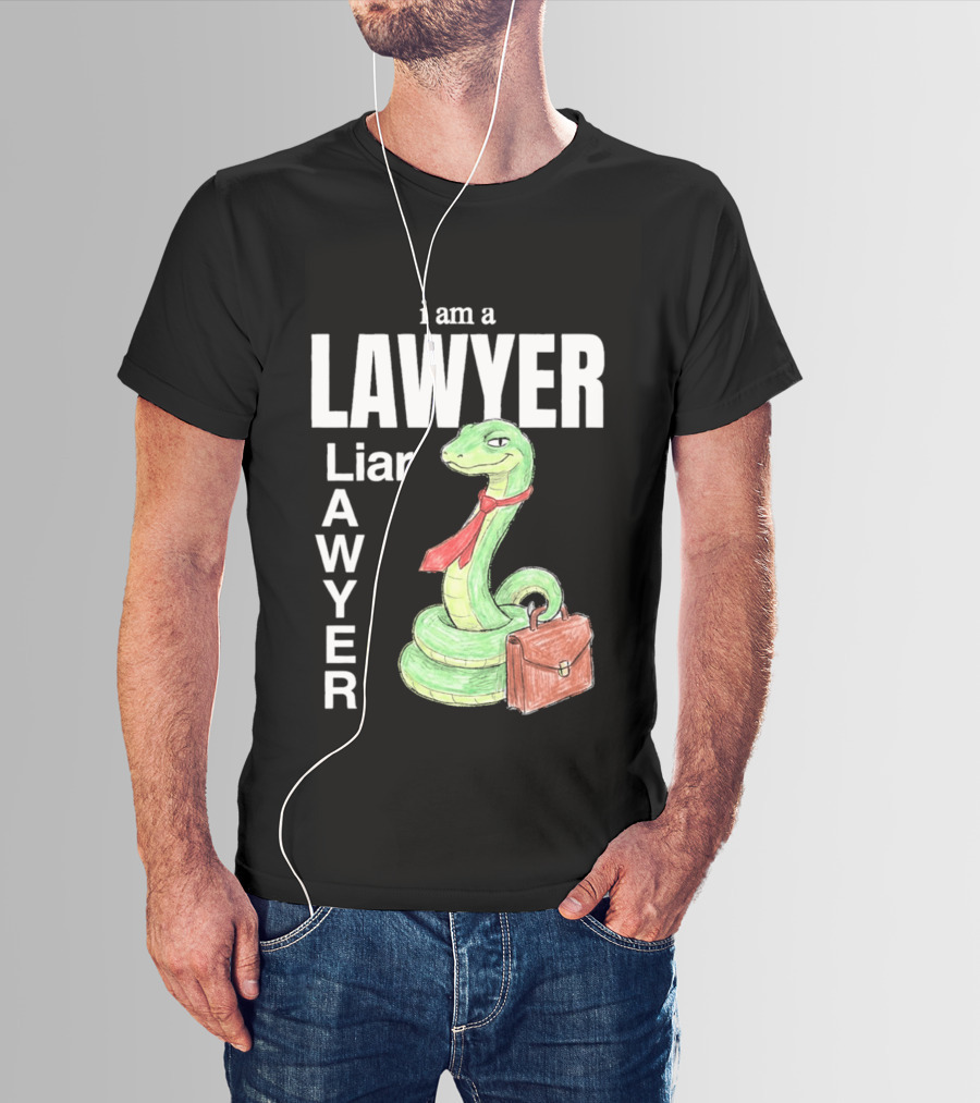 I Am A Lawyer Liar Awyer Snake Briefcase Legal Humor T-Shirt