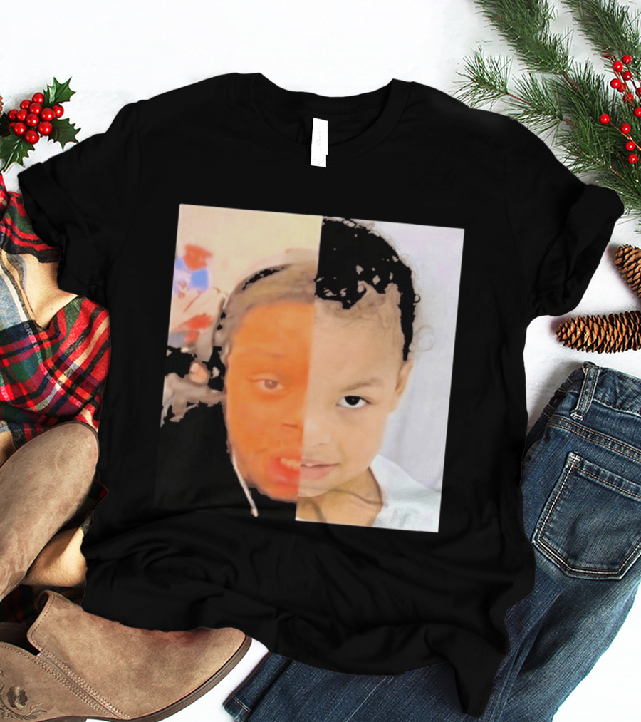 Chrisean Jr Cuffem Split Face Meme Viral Trend T-Shirt