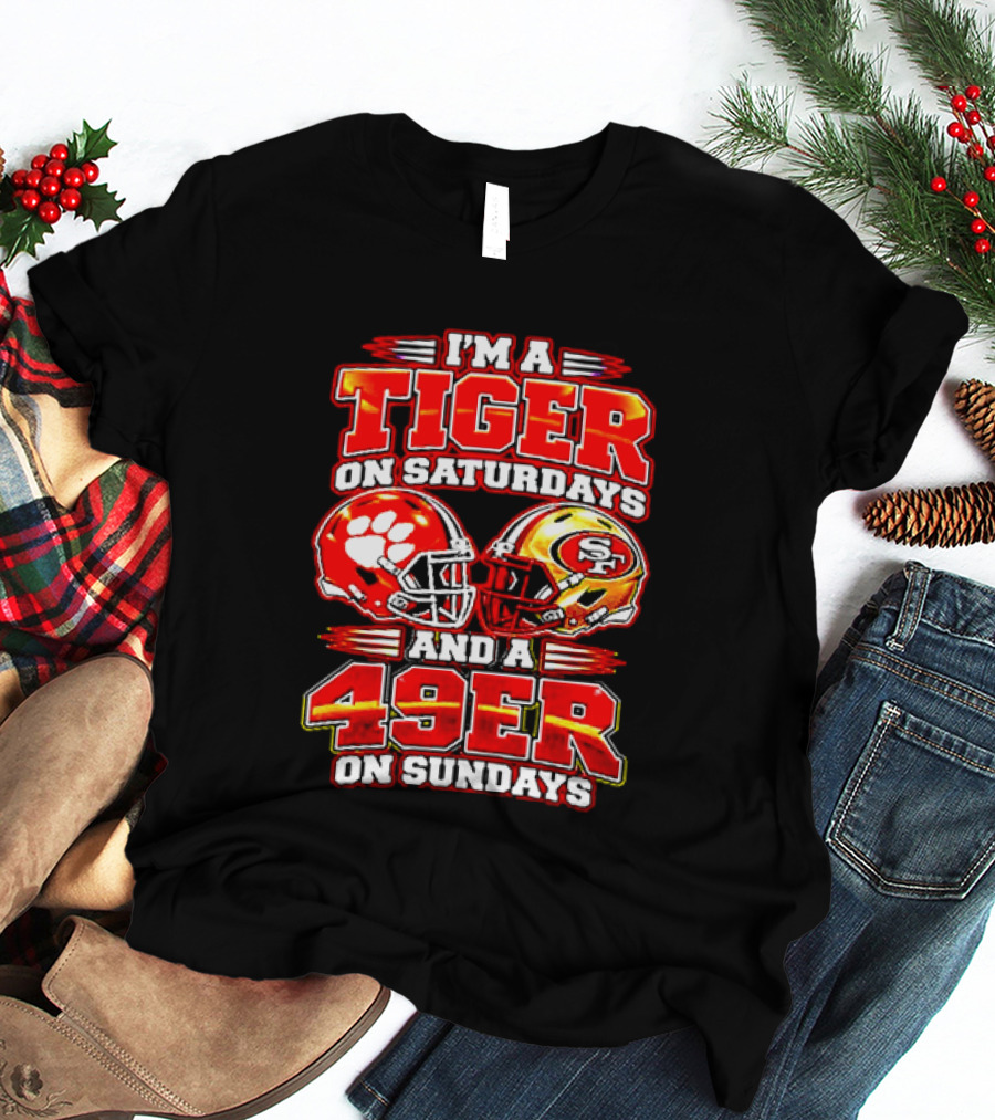 Clemson Tigers Saturdays 49ers Sundays Football Fans T-Shirt