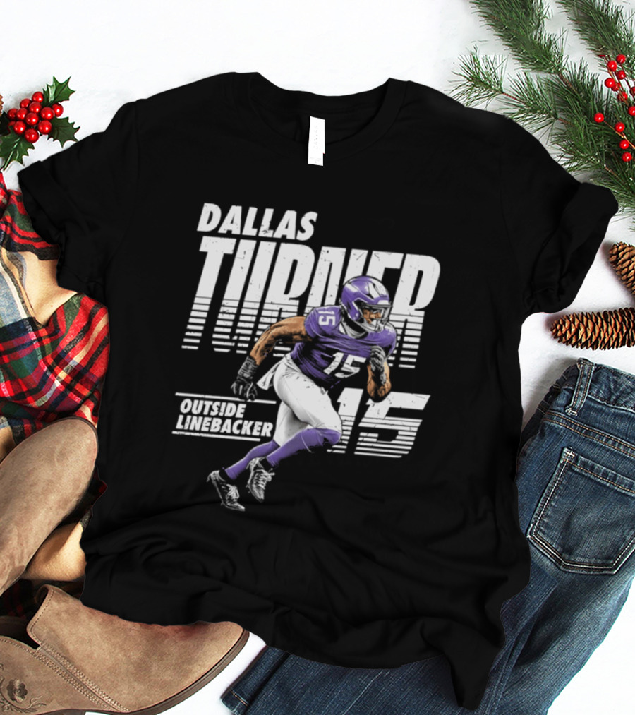 Dallas Turner 15 Minnesota Vikings Outside Linebacker T-Shirt