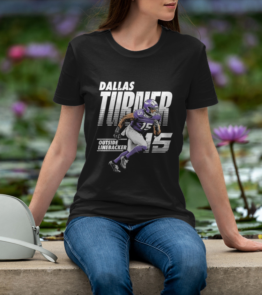 Dallas Turner 15 Minnesota Vikings Outside Linebacker T-Shirt