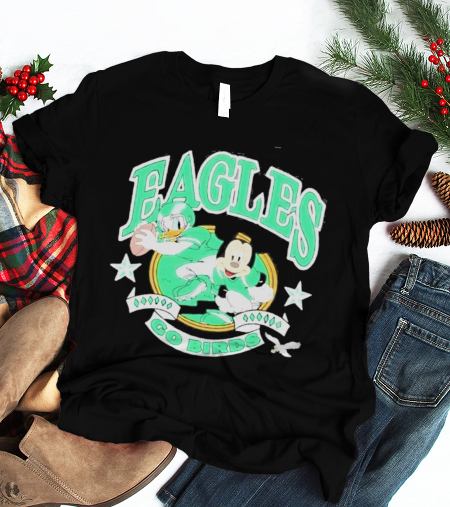 Eagles Go Birds Donald Duck Mickey Mouse Football Stars T-Shirt