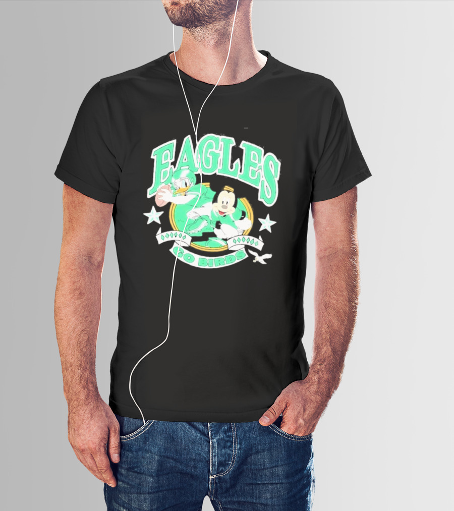 Eagles Go Birds Donald Duck Mickey Mouse Football Stars T-Shirt