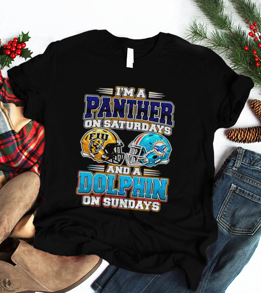 FIU Panthers Saturdays Miami Dolphins Sundays Football T-Shirt