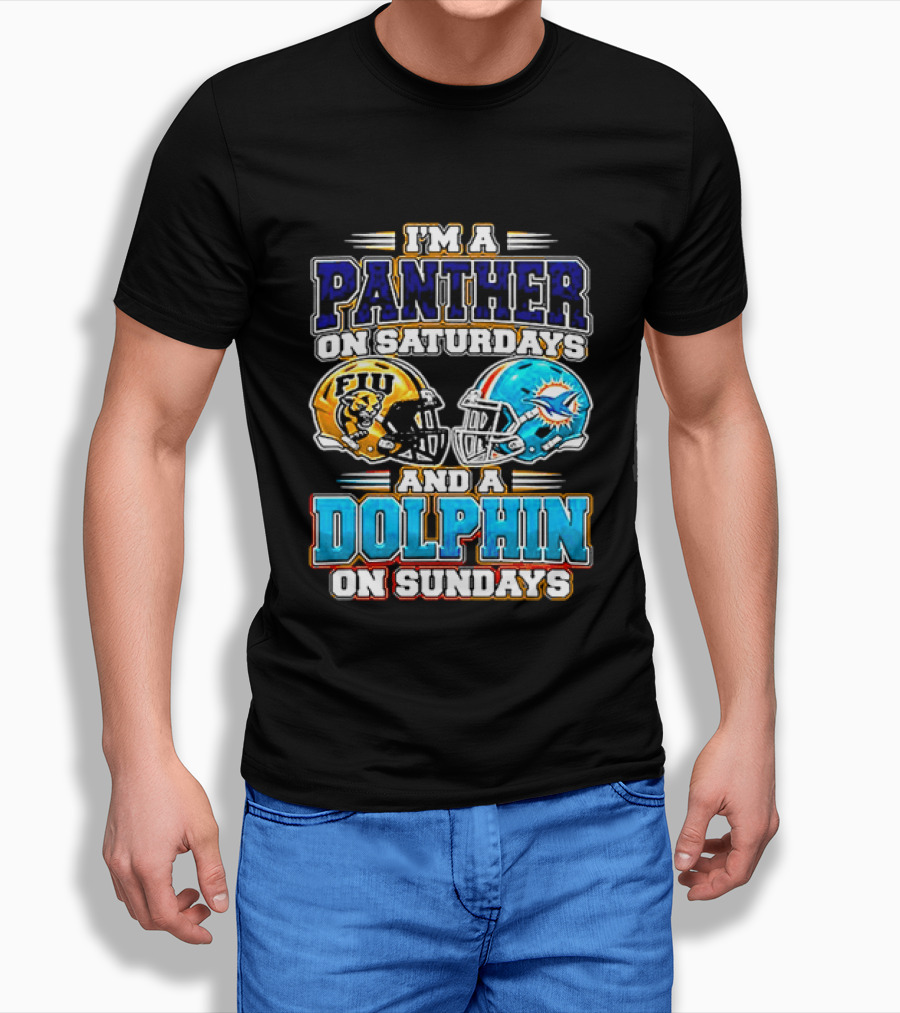 FIU Panthers Saturdays Miami Dolphins Sundays Football T-Shirt