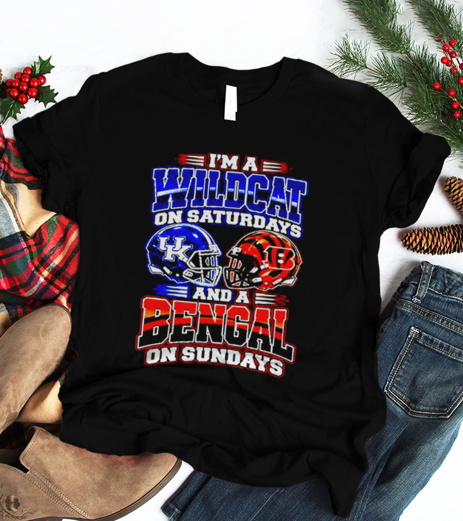 Wildcat On Saturdays Bengal On Sundays Football Fans T-Shirt