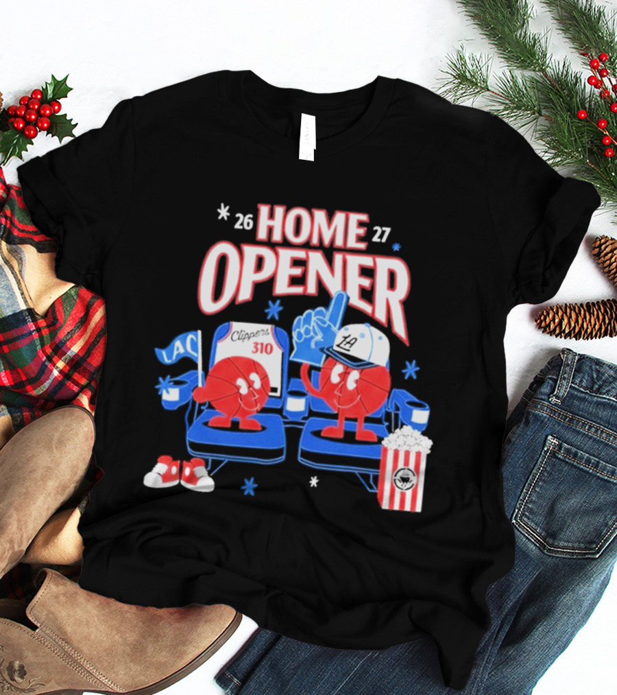 LA Clippers 26 27 Home Opener 310 Jersey LAC Characters Popcorn T-Shirt