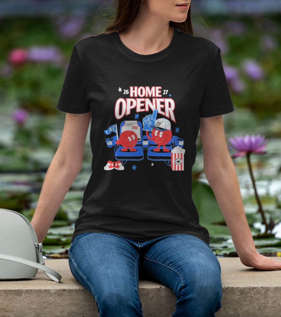 LA Clippers 26 27 Home Opener 310 Jersey LAC Characters Popcorn T-Shirt