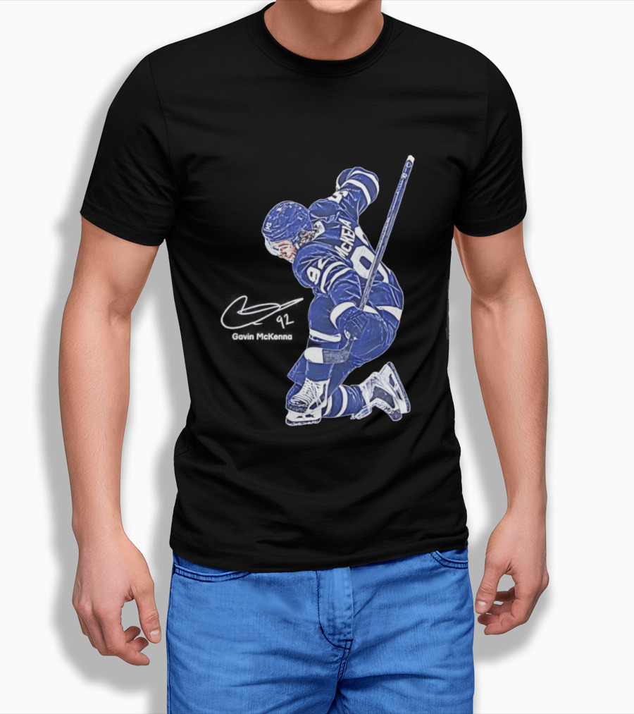 Gavin McKenna 98 Toronto Maple Leafs Pose Signature T-Shirt