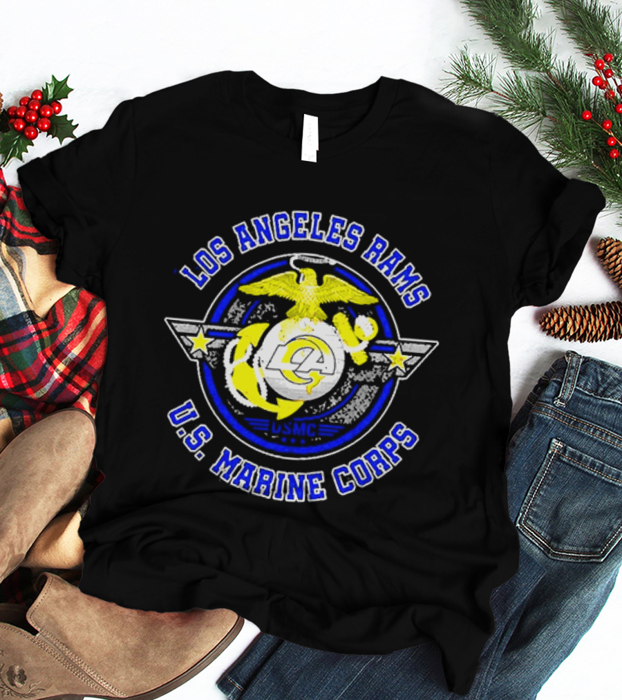Los Angeles Rams US Marine Corps Military Pride T-Shirt