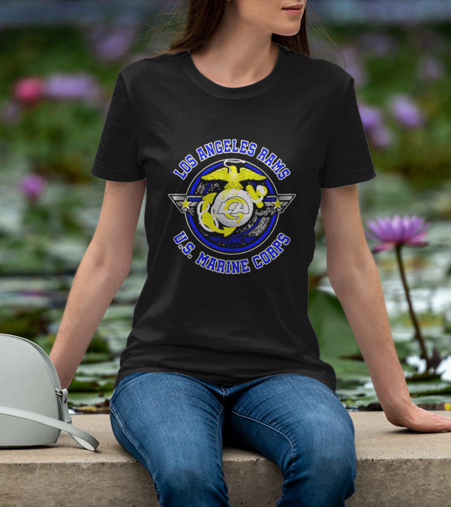 Los Angeles Rams US Marine Corps Military Pride T-Shirt