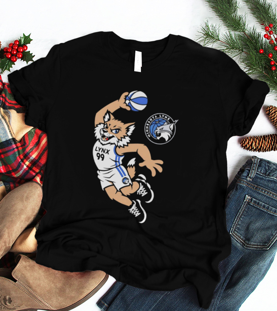 Minnesota Lynx 2026 Prowl Team Mascot Dunking Basketball T-Shirt