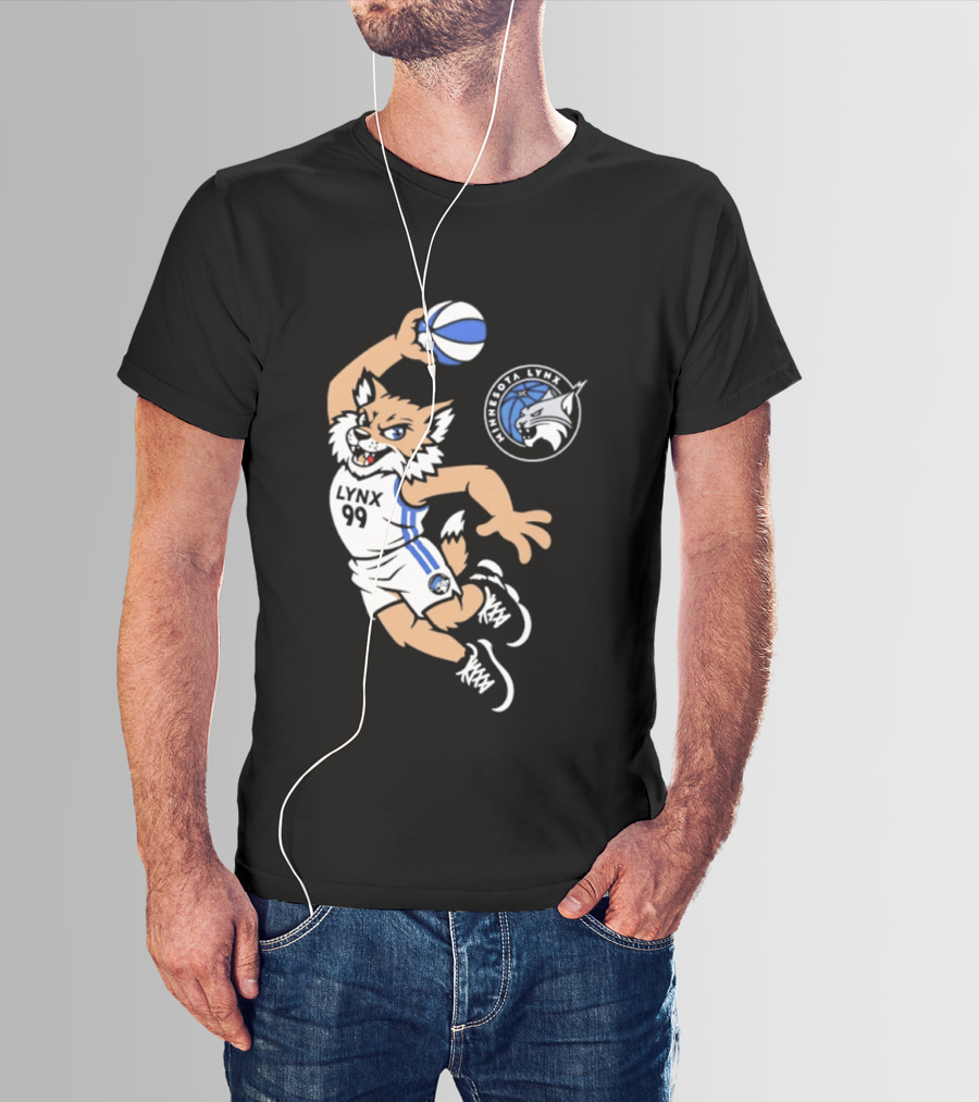 Minnesota Lynx 2026 Prowl Team Mascot Dunking Basketball T-Shirt