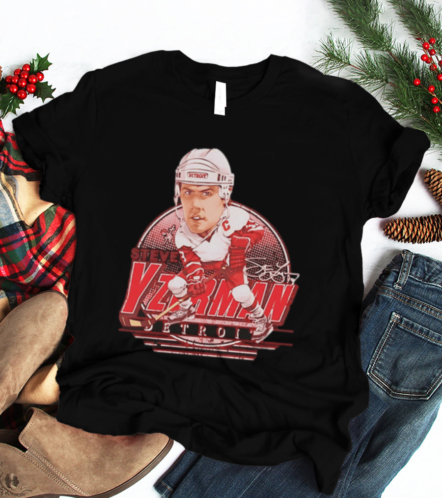 Steve Yzerman Detroit Red Wings Bruce Stark Collection Away Signature T-Shirt