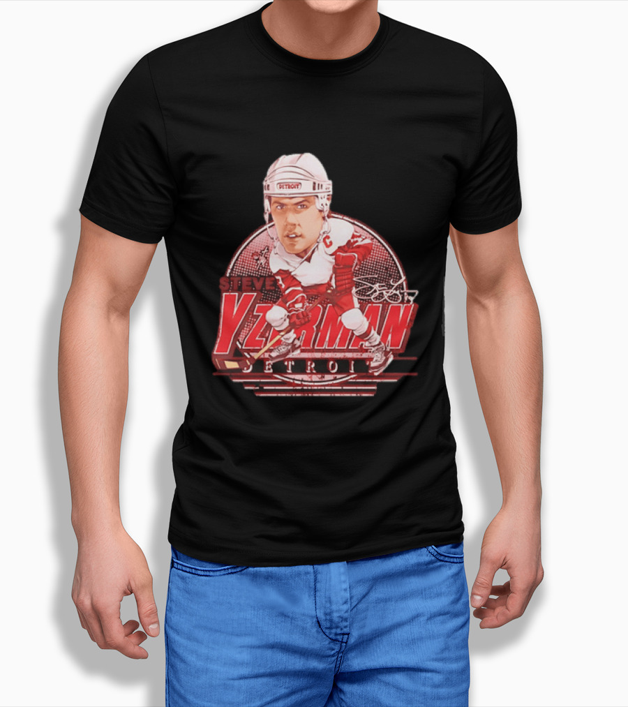 Steve Yzerman Detroit Red Wings Bruce Stark Collection Away Signature T-Shirt