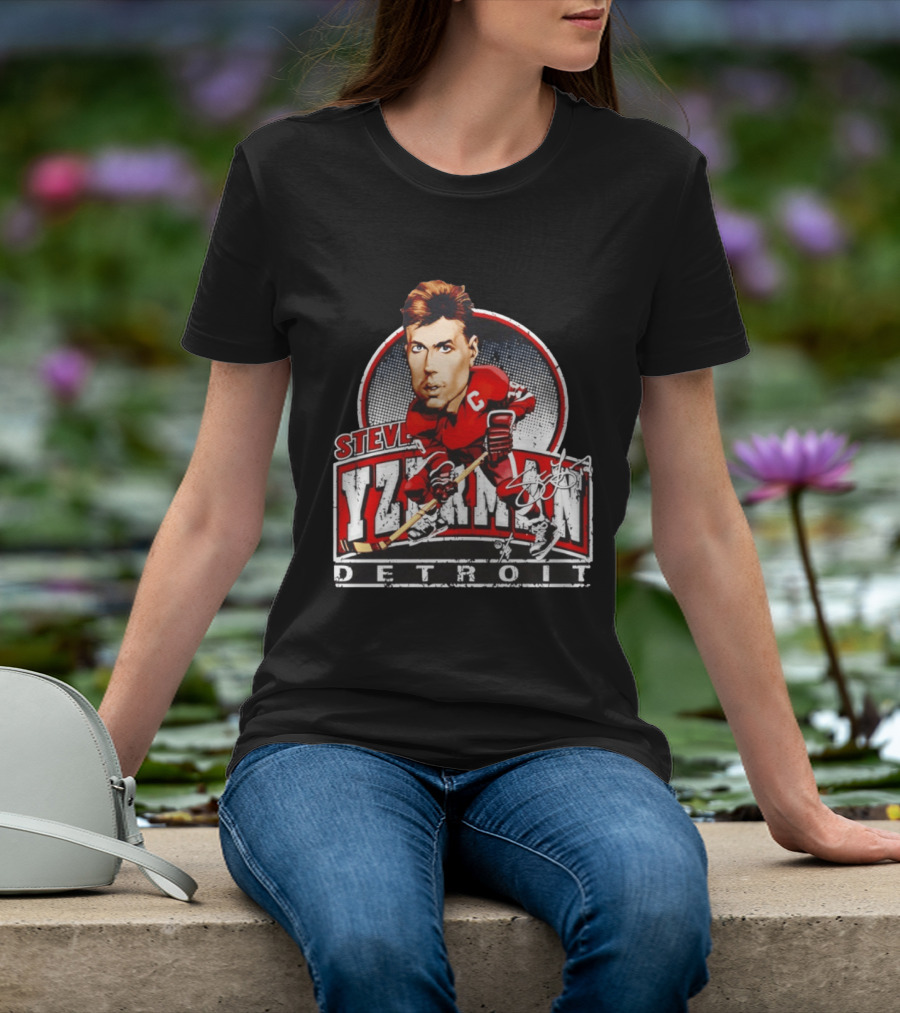 Steve Yzerman Detroit Red Wings Bruce Stark Collection Signature T-Shirt