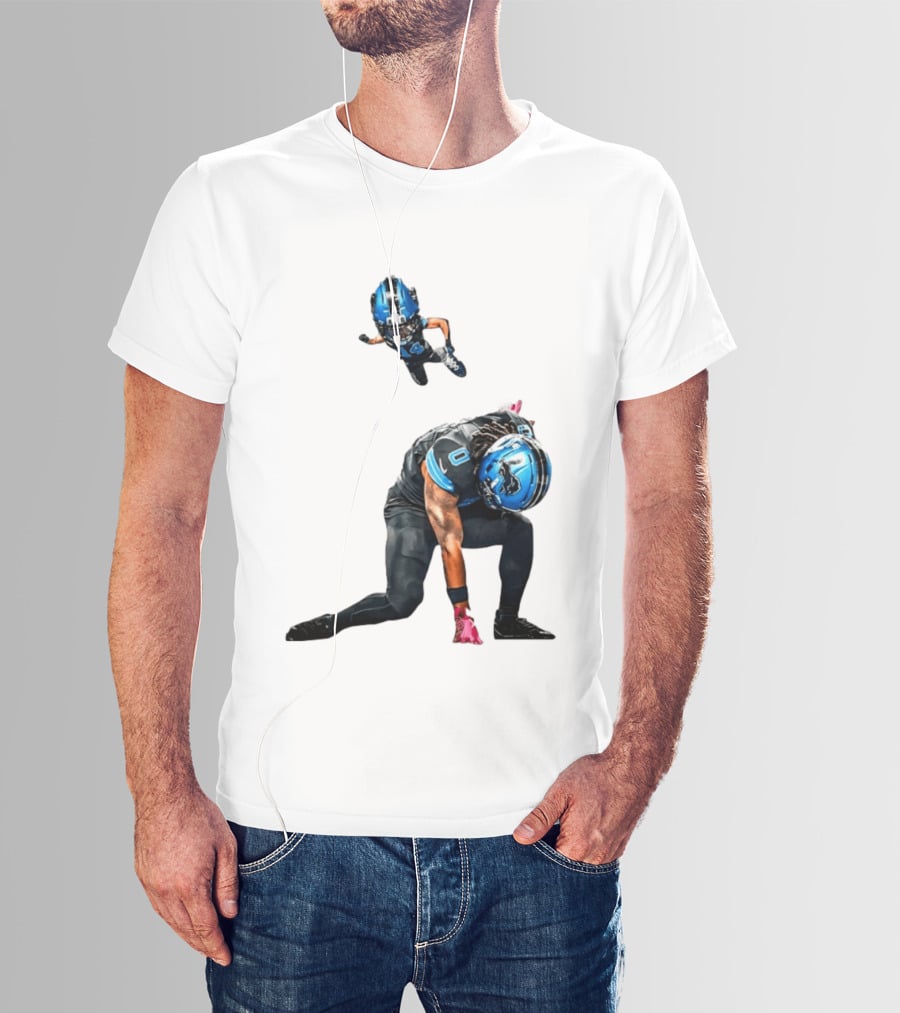 Amon Ra St. Brown Jahmyr Gibbs Super Hero Celebration Football Lions T-Shirt