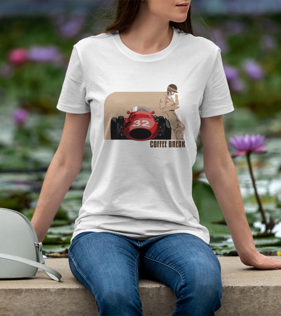 Maserati 250F 32 Vintage Racing Coffee Break T-Shirt