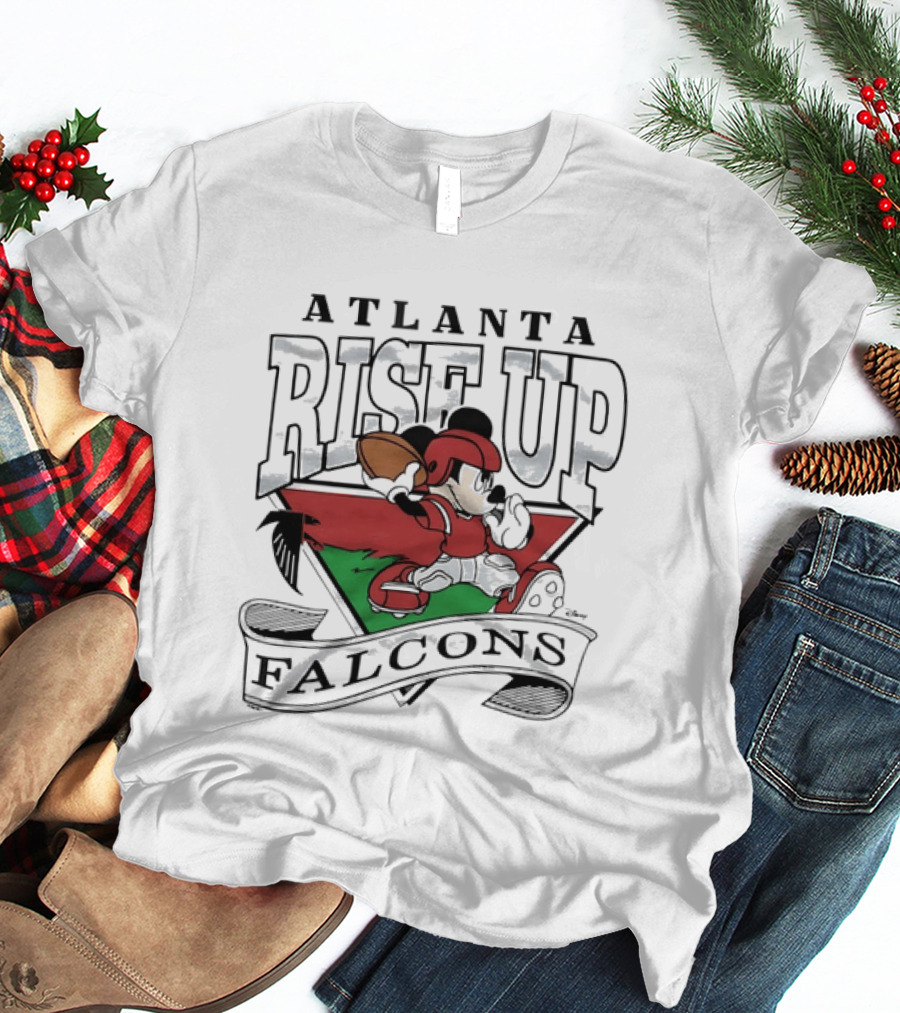 Atlanta Falcons Mickey Mouse Rise Up Football T-Shirt