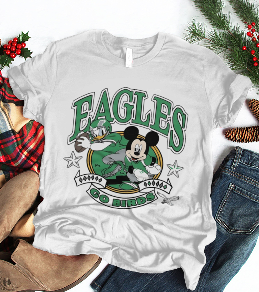 Mickey Mouse Eagles Go Birds Football T-Shirt