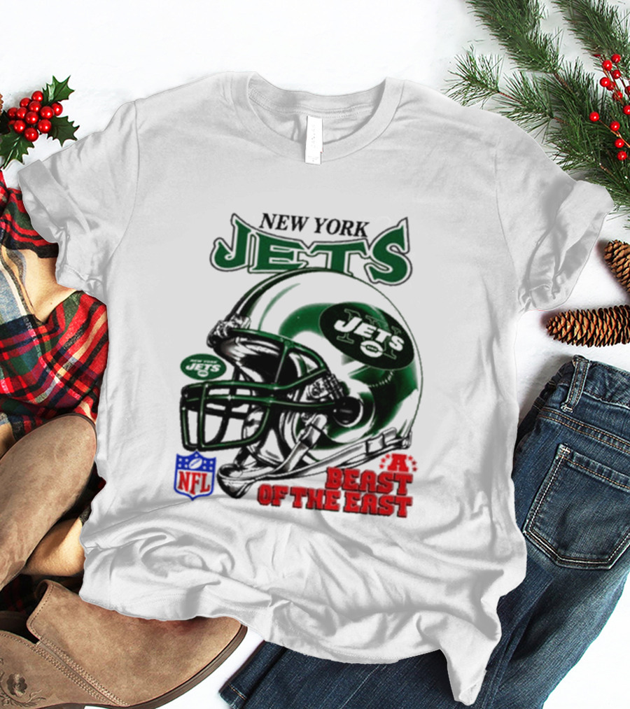 New York Jets Beast Of The East NFL Helmet T-Shirt