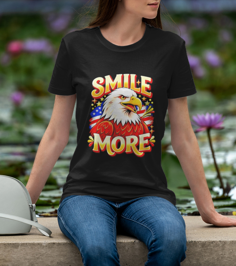 Smile More American Eagle Flag T-Shirt