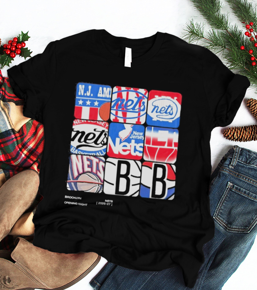 New Jersey Brooklyn Nets Basketball Logos And Imagery 2026 27 T-Shirt