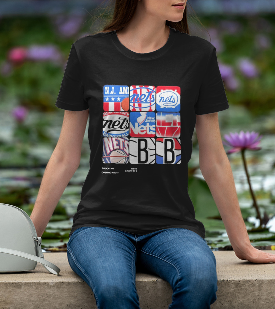New Jersey Brooklyn Nets Basketball Logos And Imagery 2026 27 T-Shirt