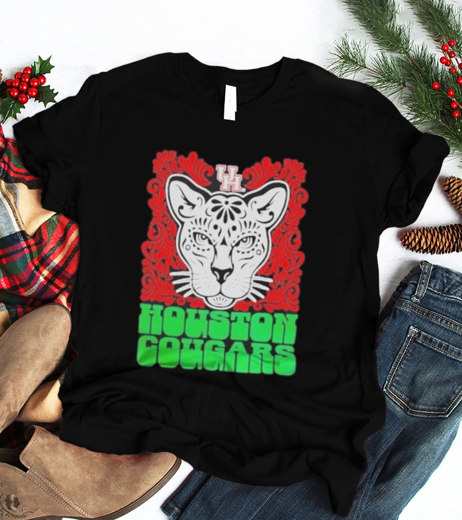 Houston Cougars Hispanic Heritage UH Puma Red Green T-Shirt