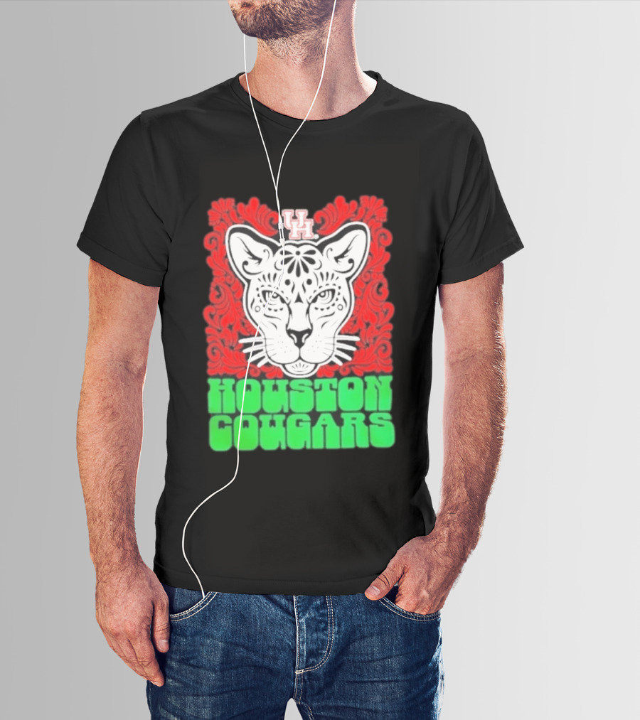 Houston Cougars Hispanic Heritage UH Puma Red Green T-Shirt