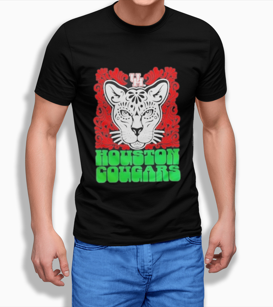 Houston Cougars Hispanic Heritage UH Puma Red Green T-Shirt