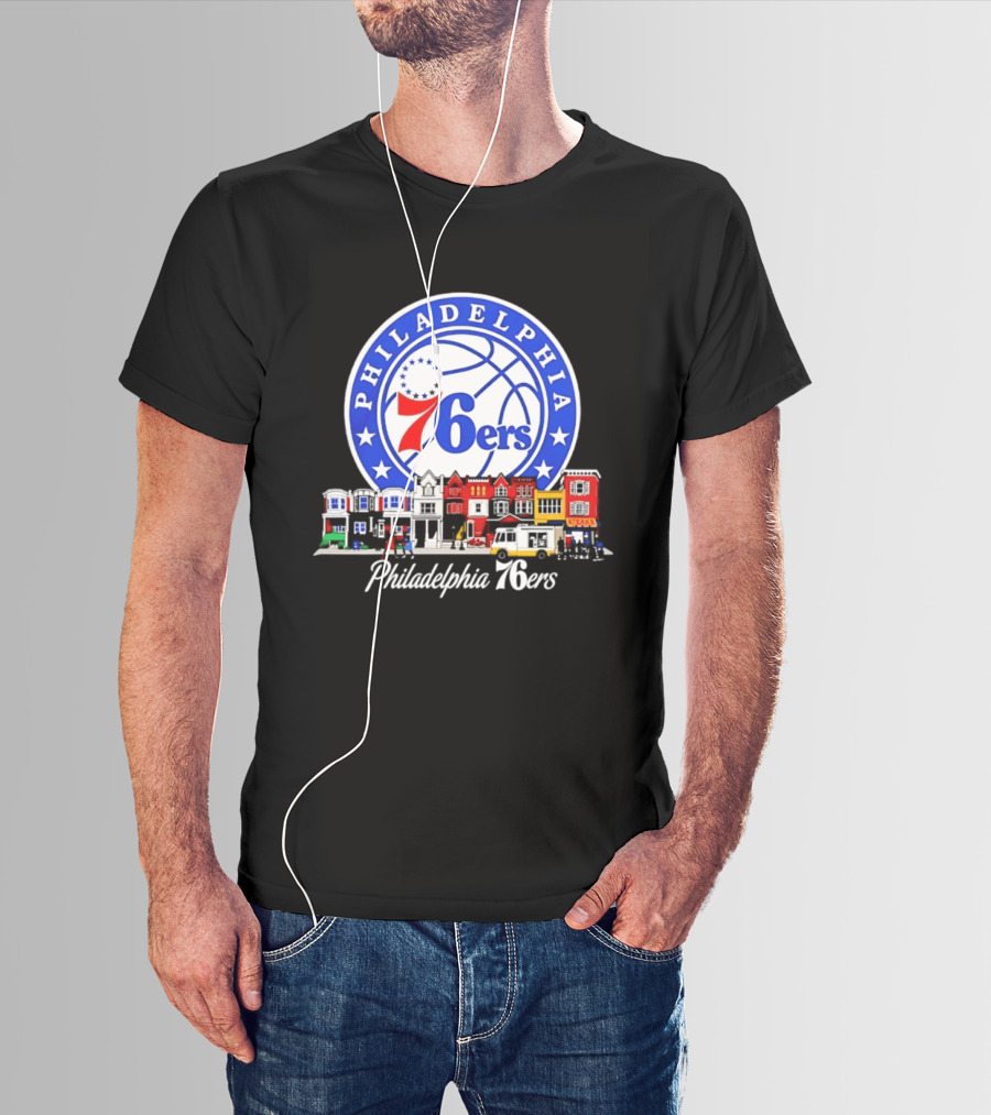Philadelphia 76ers Basketball Cityscape T-Shirt
