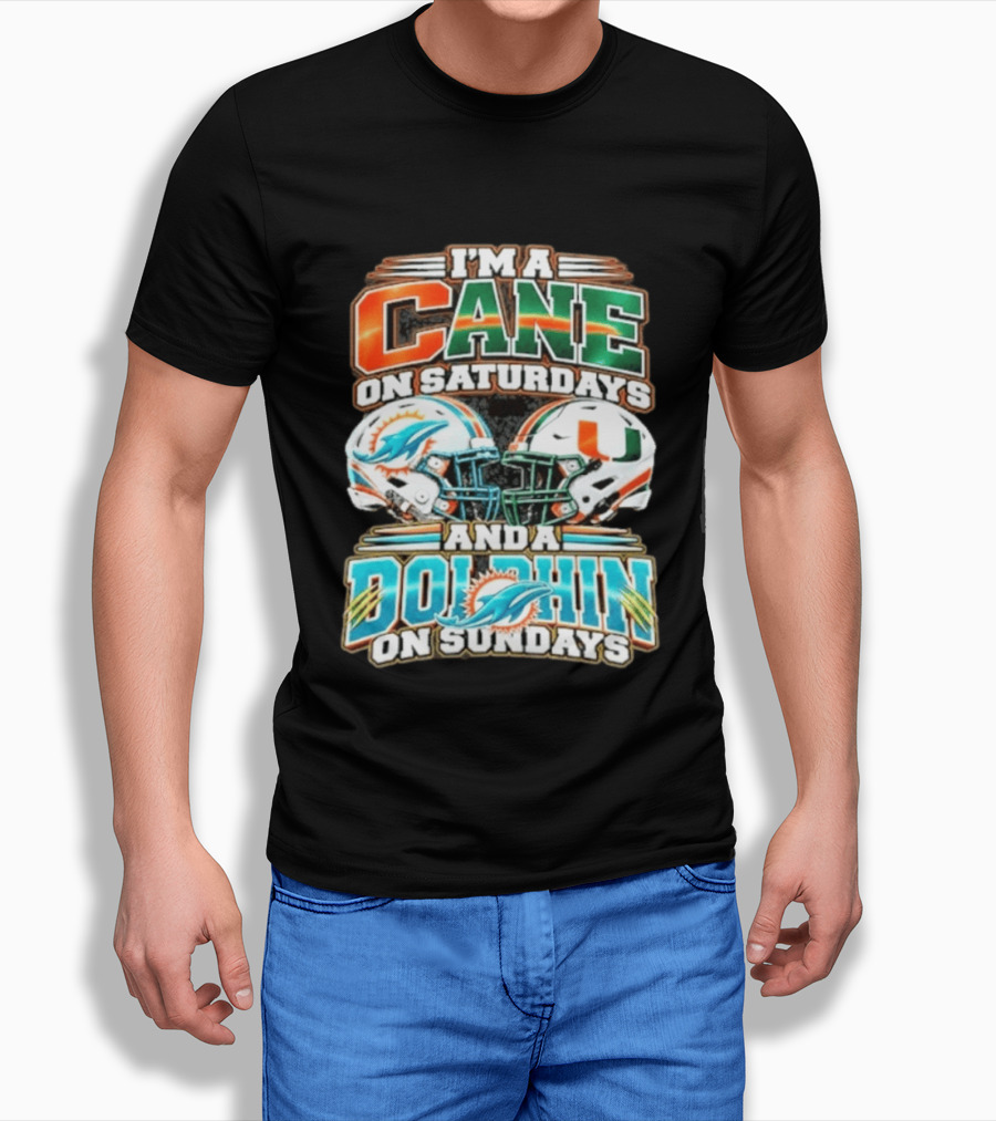 I'm A Cane On Saturdays And A Dolphin On Sundays Helmets T-Shirt
