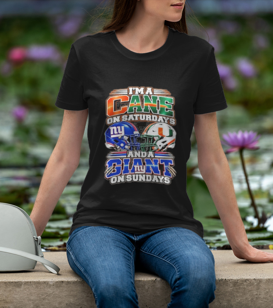 I'm A Cane On Saturdays And A Giant On Sundays NY Helmets T-Shirt