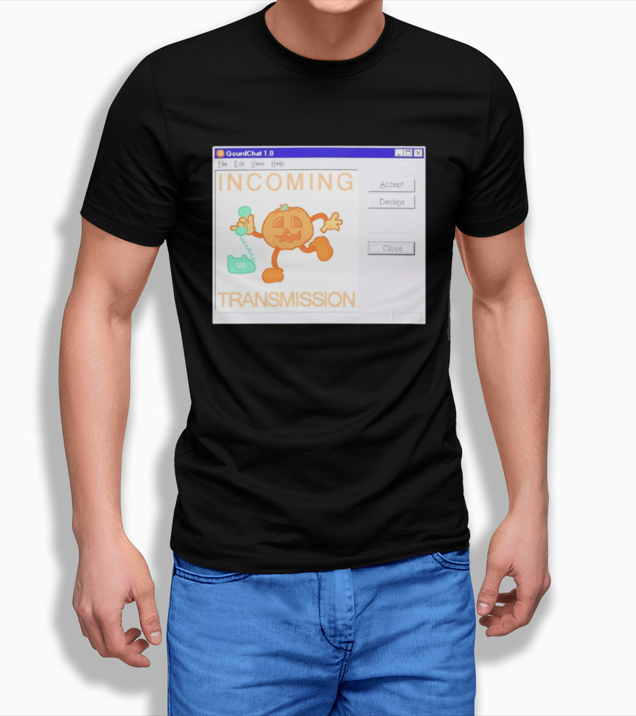 GourdChat 1.0 Incoming Transmission Pumpkin Halloween T-Shirt