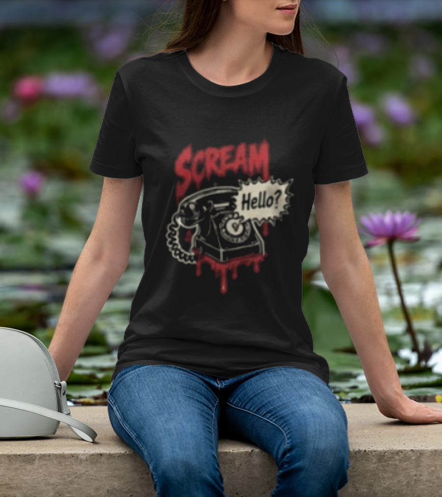 Scream Ratfink Melting Drip Phone Horror Aesthetic T-Shirt